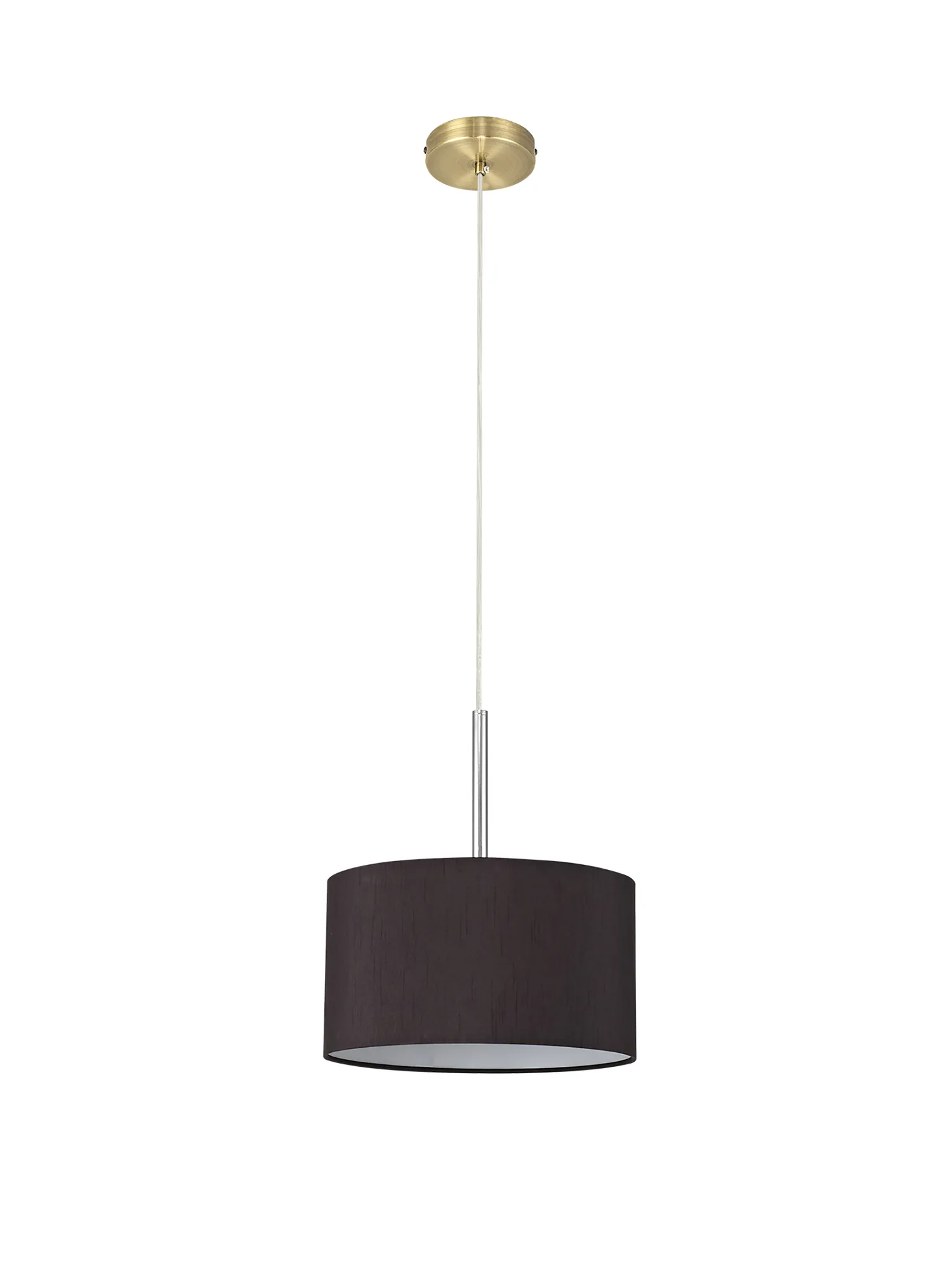 Baymont 30cm Pendant 1 Light Antique Brass, Black DK0205  Deco Baymont AB BL
